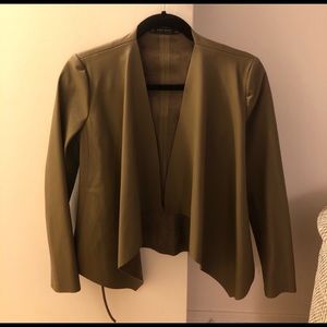 Zara leather suede jacket, hunter green